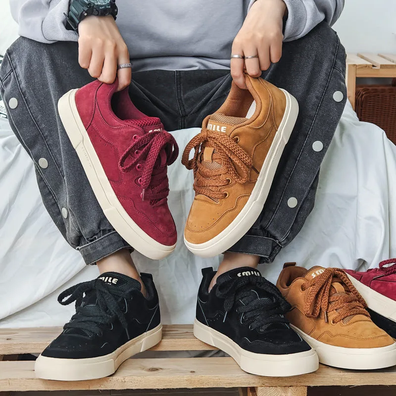 Men Fashion Solid Canvas Flat Casual Sneakers-Woolova