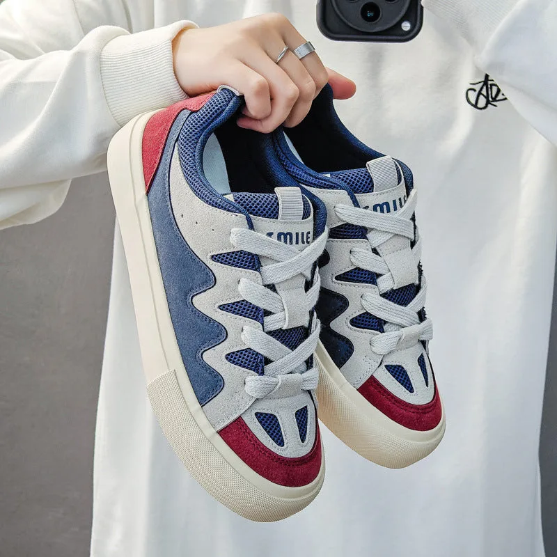 Men Stylish Color Matching Casual Skate Shoes-Woolova