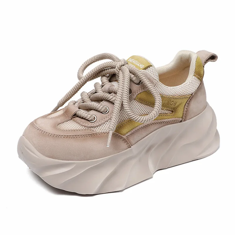 Women Fashion Breathable Mesh Platform Casual Shoes-Woolova