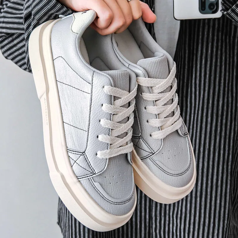Men Minimalist Fashion Lace-up Flat Casual Shoes-Woolova
