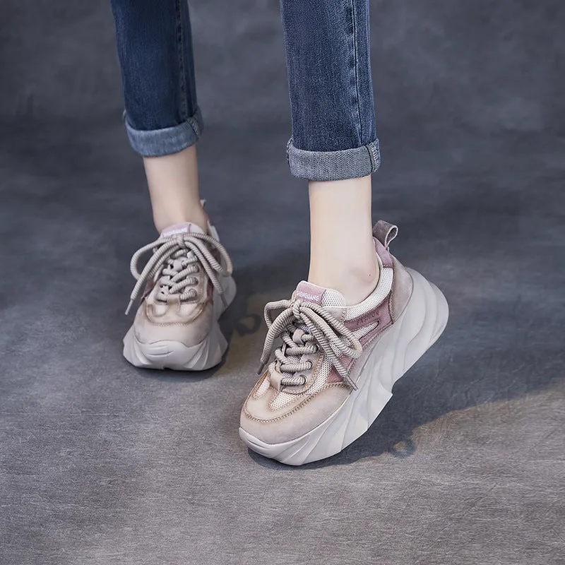 Women Fashion Breathable Mesh Platform Casual Shoes-Woolova