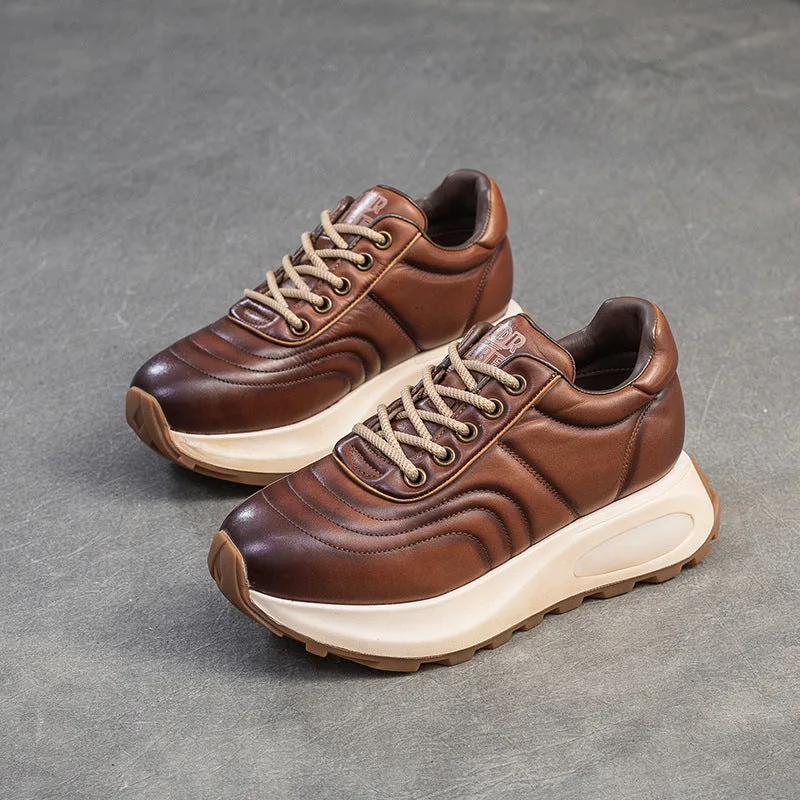 Women Minimalism Quilted Leather Casual Sneakers-Woolova