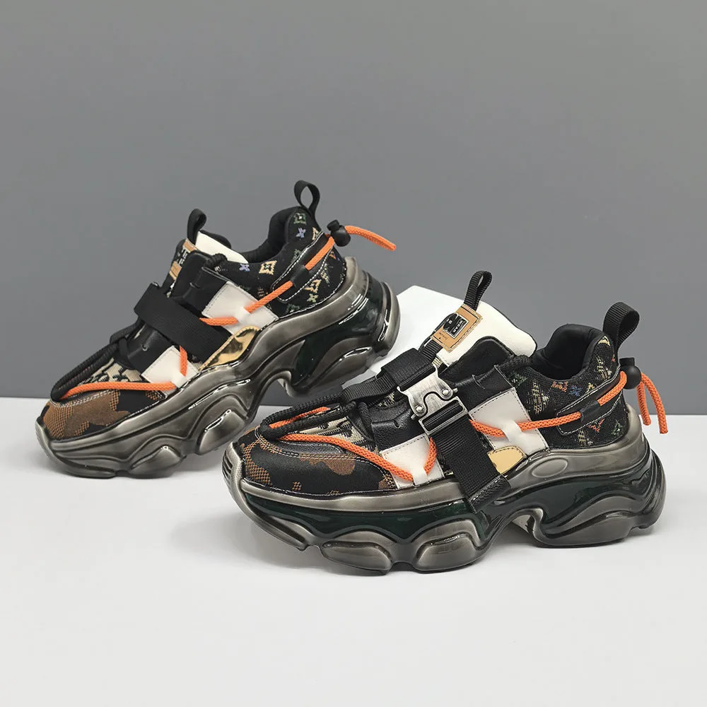 Men Stylish Patchwork Fashion Chunky Soled Sneakers-Woolova