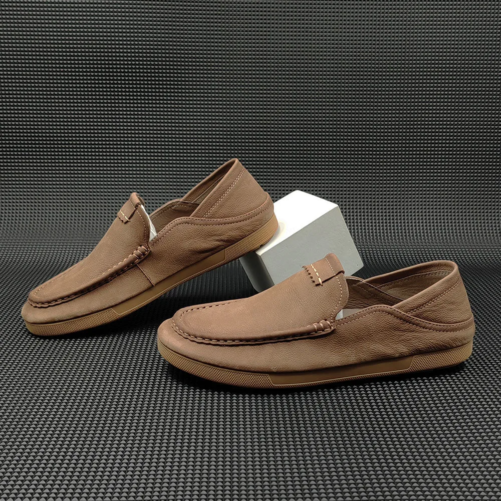 Men Handmade Minimalist Soft Leather Casual Loafers-Woolova