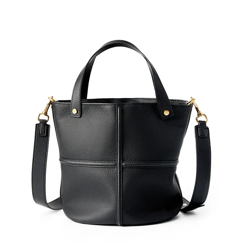 Women Fashoin Leather Cross Body Bucket Bag-Woolova