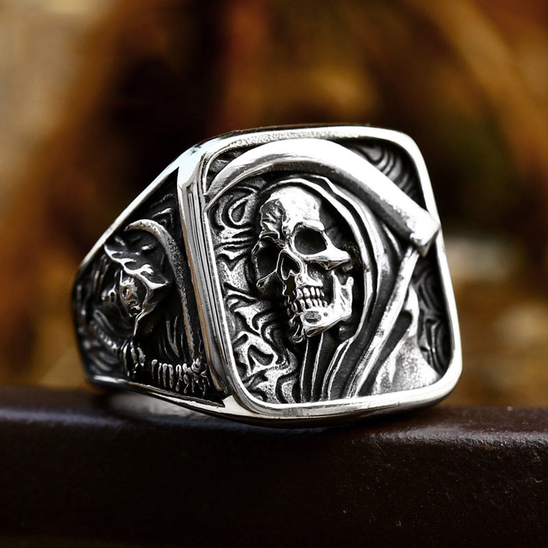 Punk Style Hip Hop Skull Ring-Woolova