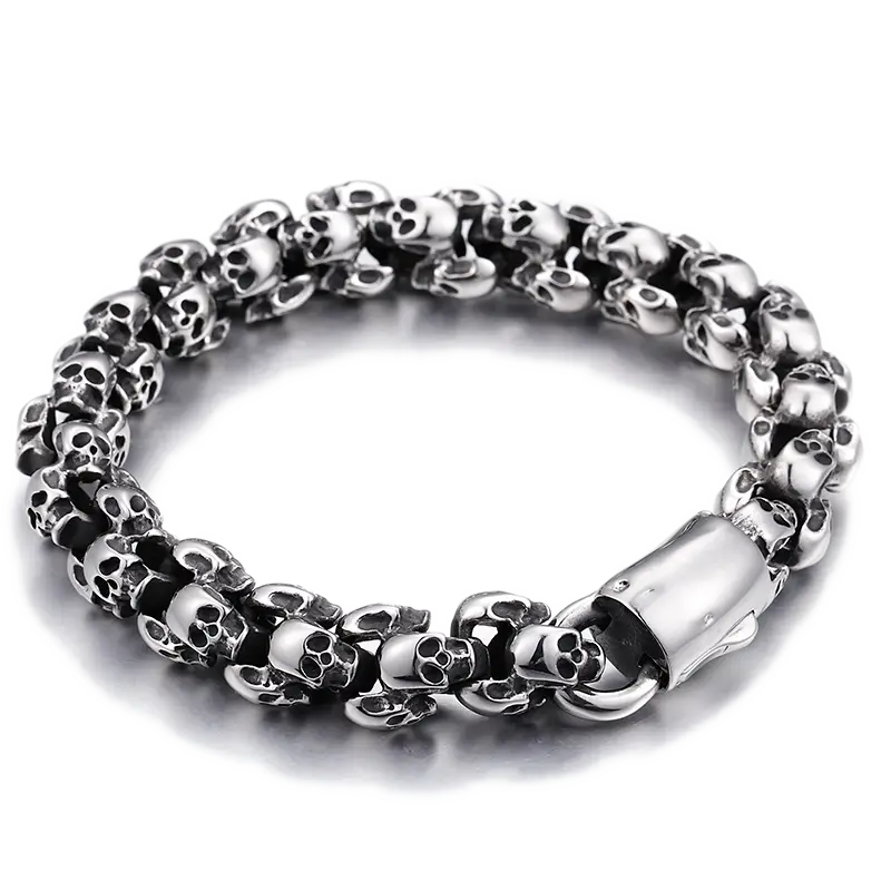Rugged Skull Stainless Steel Bracelet-Woolova
