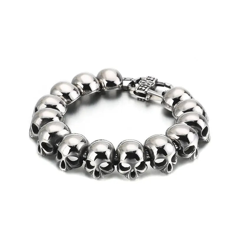 Skull Link Stainless Steel Bracelet-Woolova