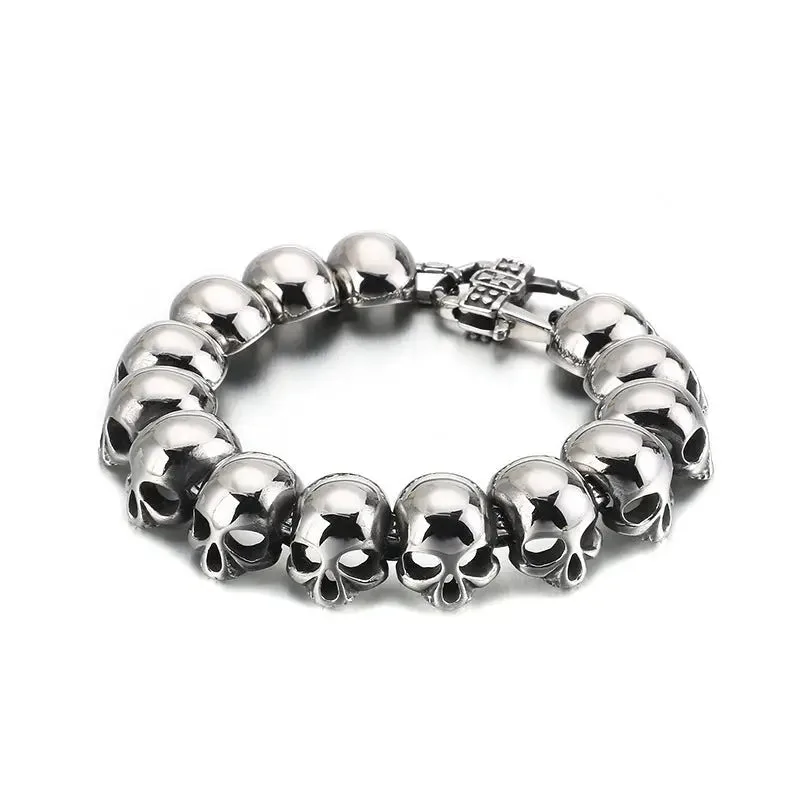Skull Link Stainless Steel Bracelet-Woolova