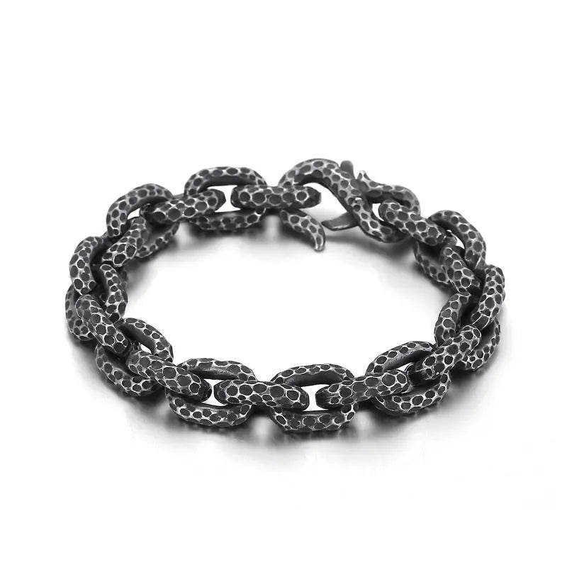Spotted Cable Link S-Hook Stainless Steel Bracelet-Woolova