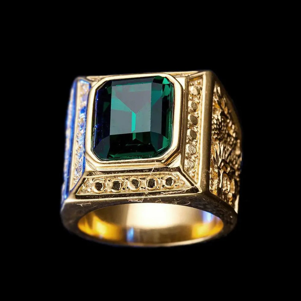 Square Gemstone Dragon Ring-Woolova