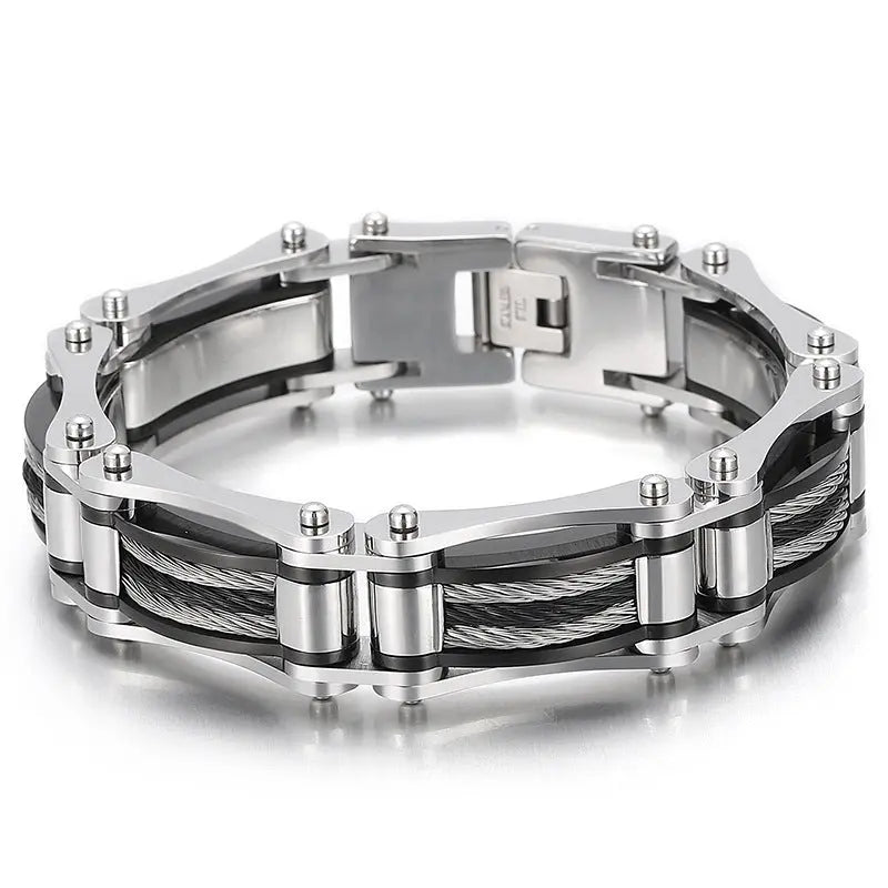 Steel Wire Bike Chain Stainless Steel Bracelet-Woolova