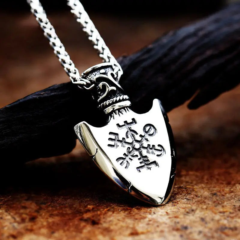 The Vegvísir Spearhead Stainless Steel Pendant-Woolova