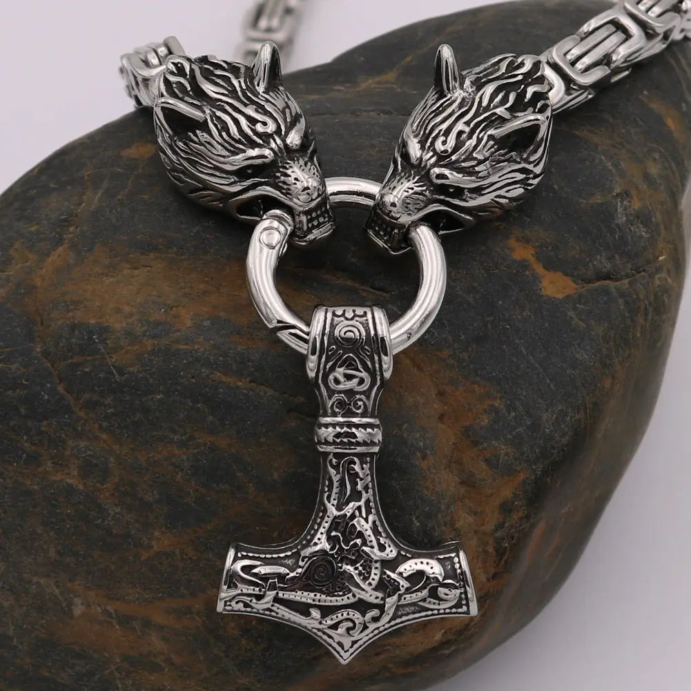 Thor's Hammer Stainless Steel Pendant-Woolova