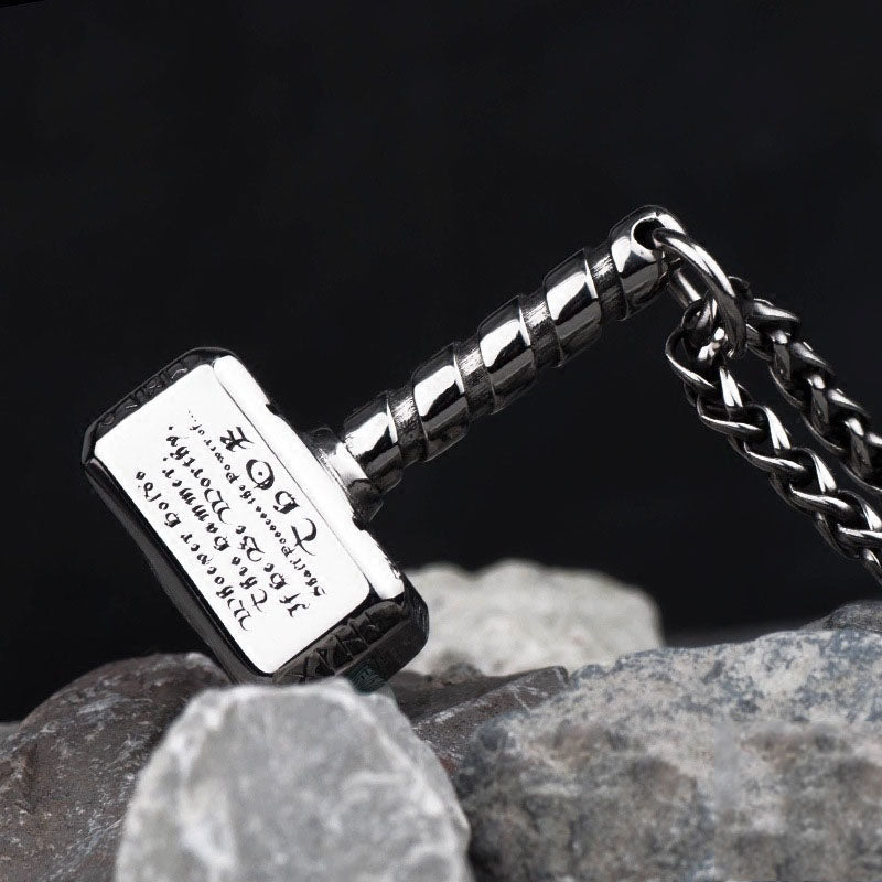 Thor's Hammer Stainless Steel Pendant-Woolova