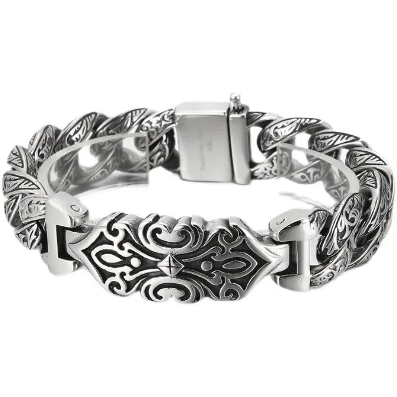 Totem Style Open Box Clasp Stainless Steel Bracelet-Woolova