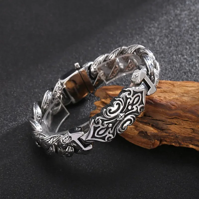 Totem Style Open Box Clasp Stainless Steel Bracelet-Woolova