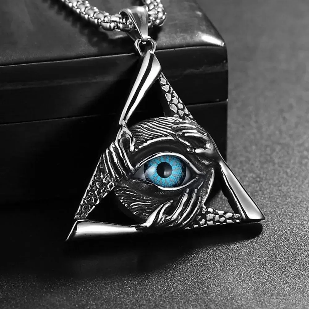 Triangle Eye of Horus Pendant-Woolova