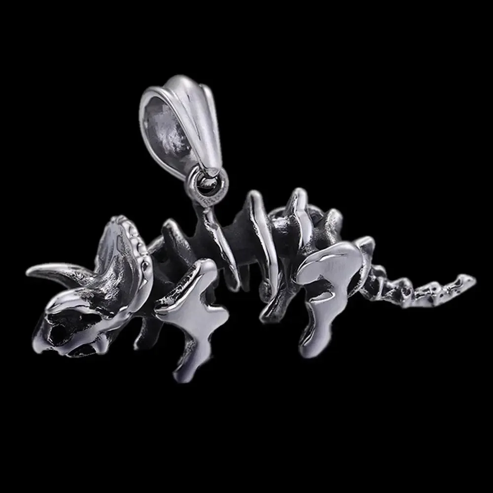 Triceratops Dinosaur Stainless Steel Pendant-Woolova