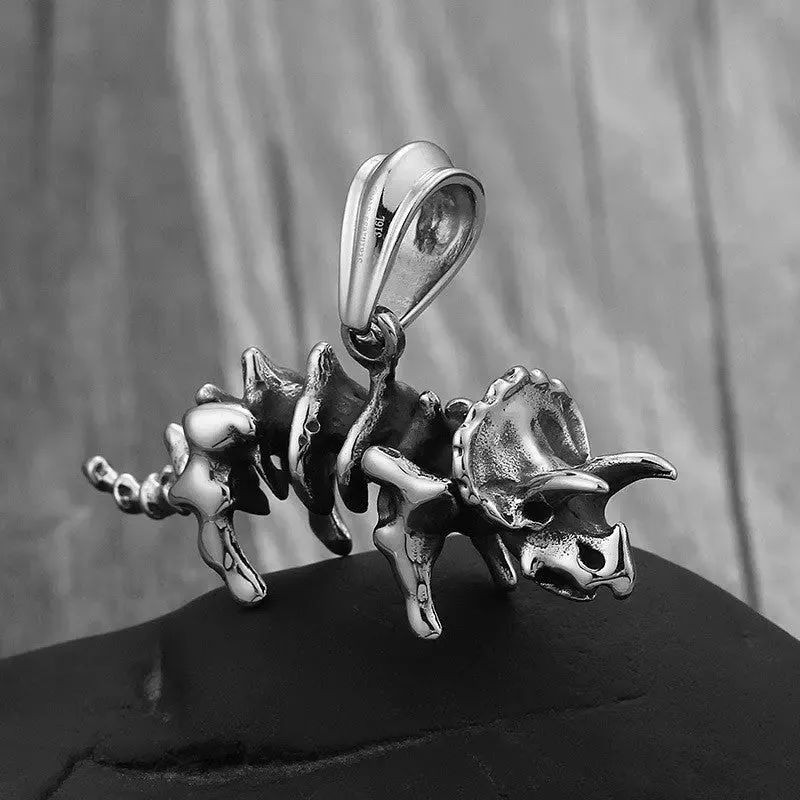 Triceratops Dinosaur Stainless Steel Pendant-Woolova