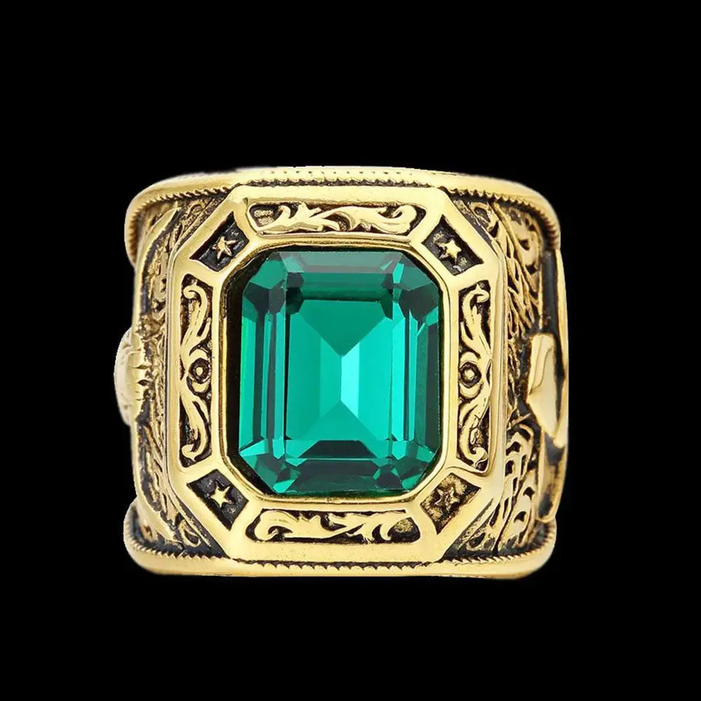 Vintage Bull Head Gem Ring-Woolova