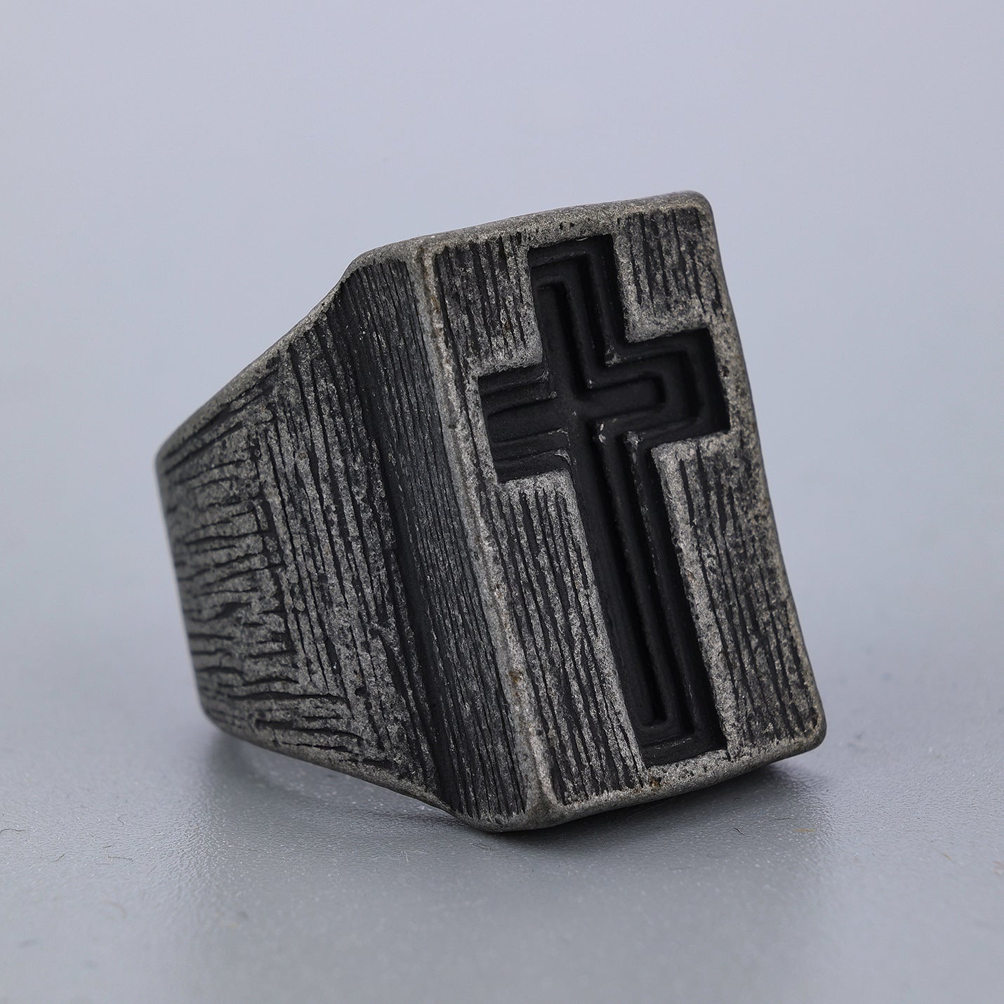 Vintage Cross Stainless Steel Ring-Woolova
