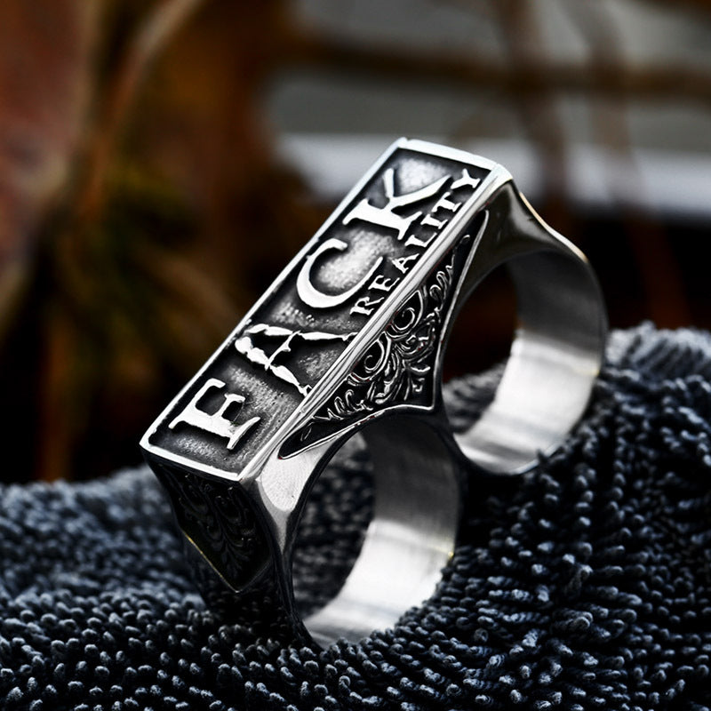 Stainless Steel Two Finger Ring-Woolova