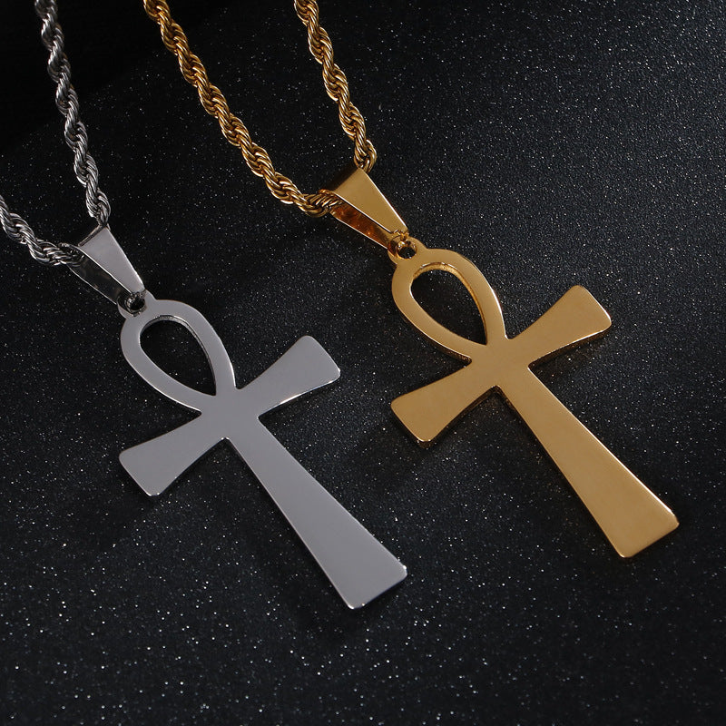 Simple Ankh Stainless Steel Pendant-Woolova