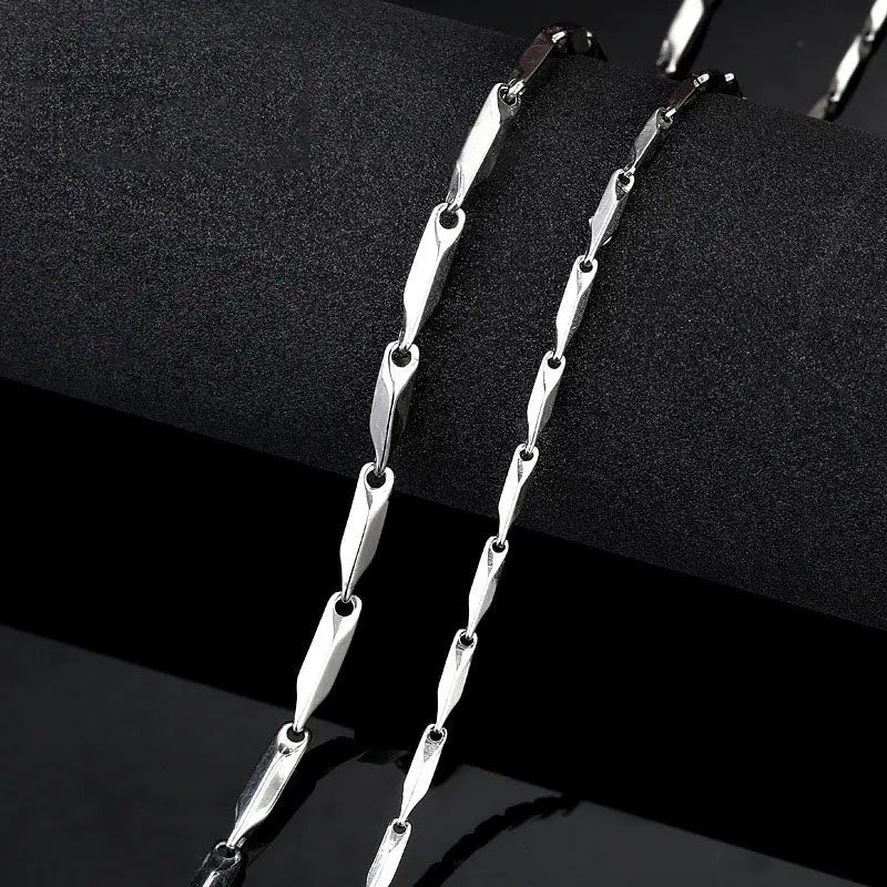 Barleycorn Chain Stainless Steel Necklace-Woolova