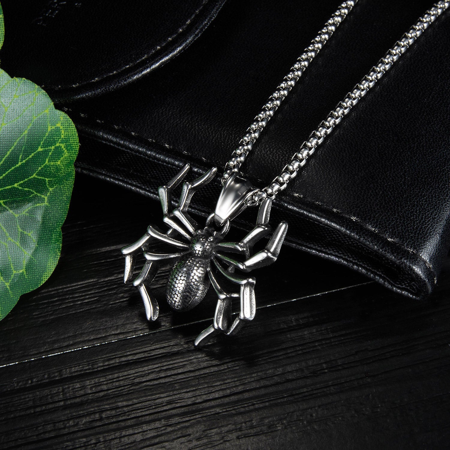 Bold Punk Spider Men's Necklace-Woolova