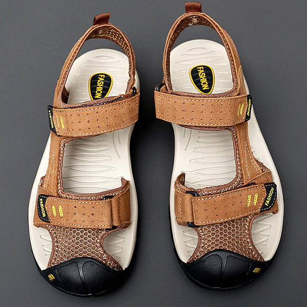 MEN'S PREMIUM LIGHTWEIGHT LEATHER SANDALS MUA1846F7I-Woolova