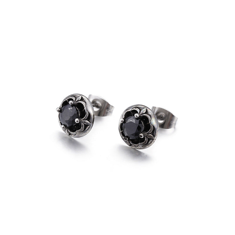 Flower Diamond Stud Earrings-Woolova