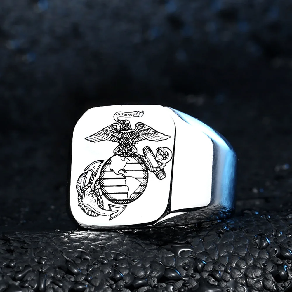 US Marine Corps Stainless Steel Ring-Woolova